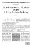 Experimente und Modelle in der informatischen Bildung 